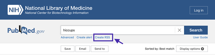 Pubmed search for hiccups