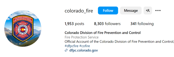 Colorado Fire Prevention and Control Profile icon and follow button